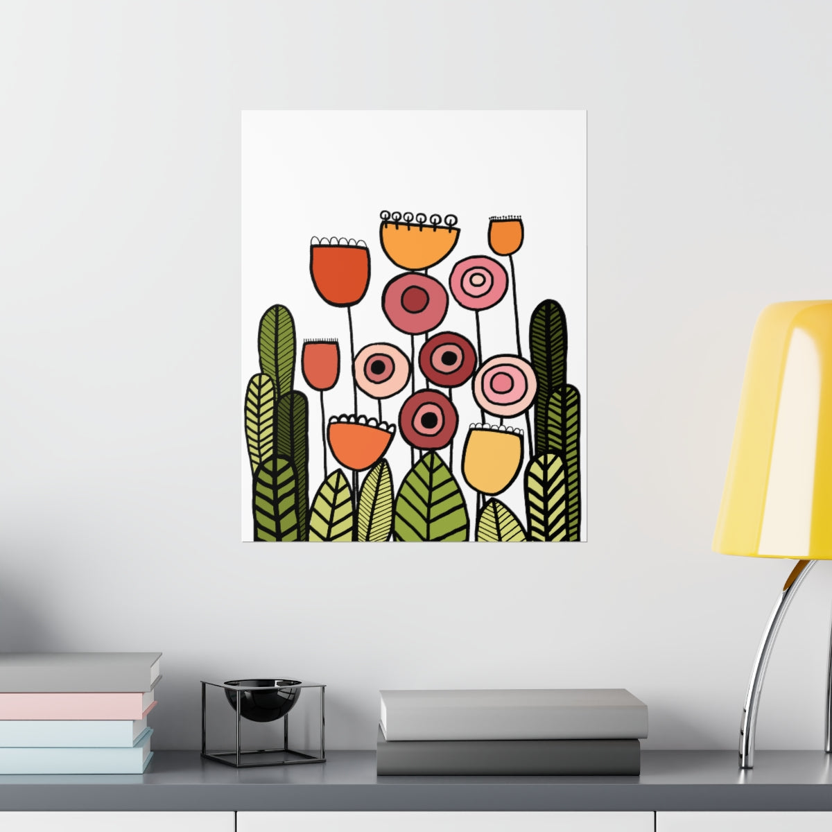 Happy Flower Field Premium Matte vertical posters