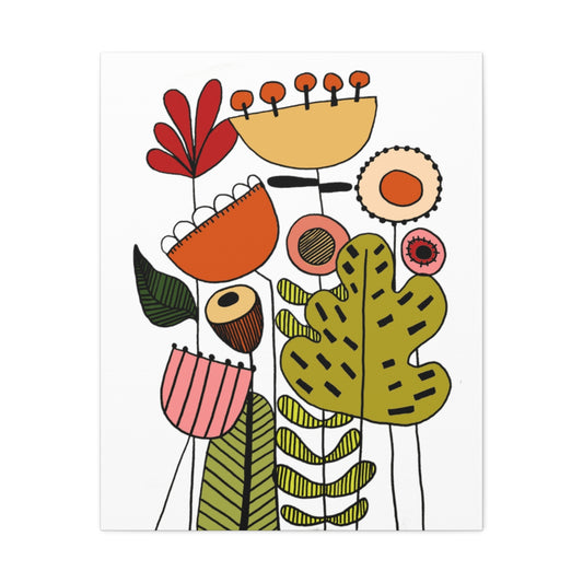 Vintage Flower Stretched Custom Canvas