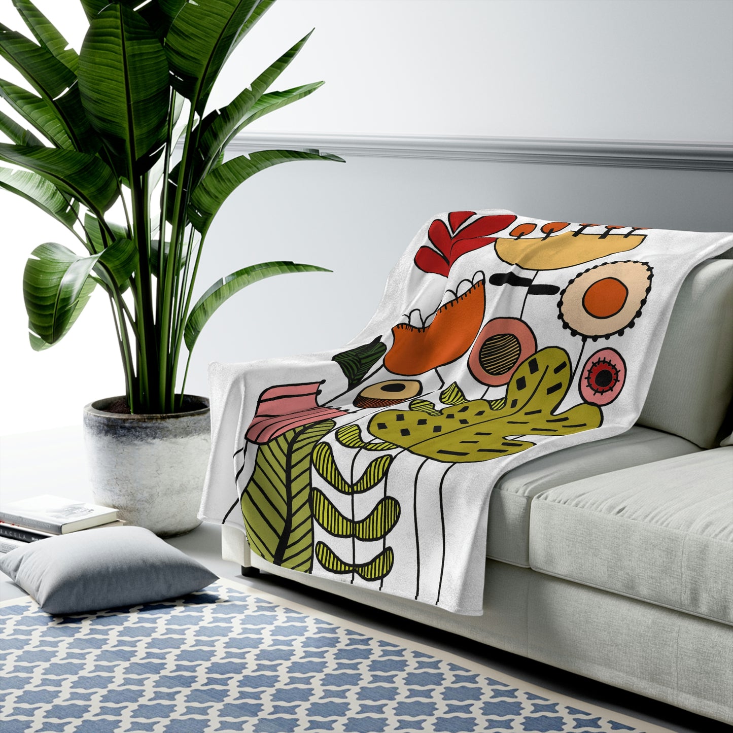 Velveteen Plush Blanket - Vintage Floral