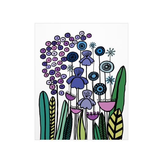 Premium Matte Vertical Posters - Vintage Periwinkle Flowers