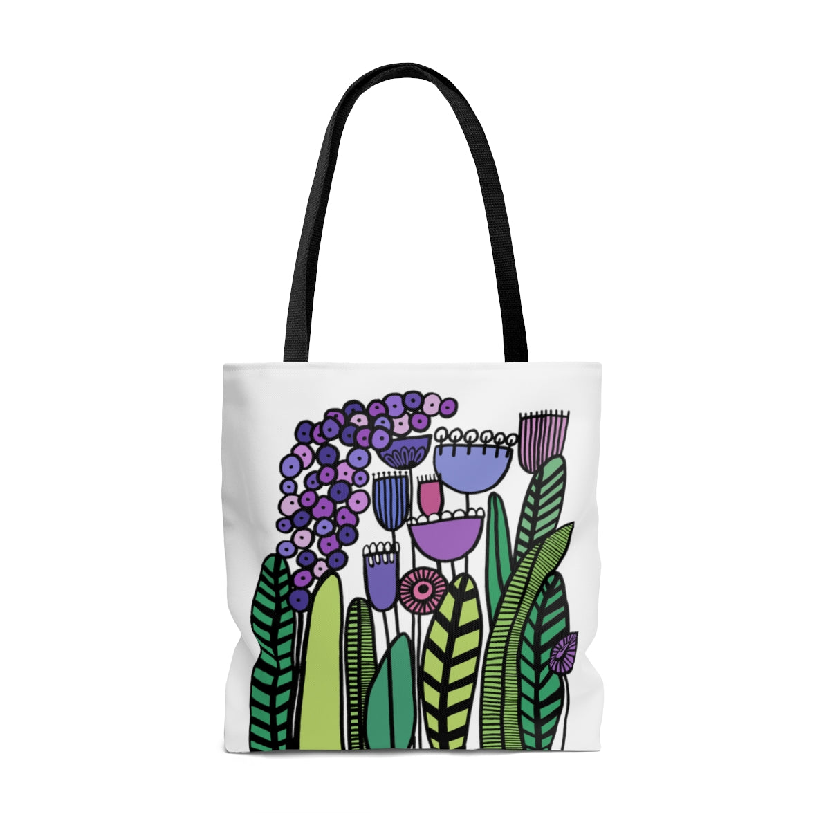 Vintage Purples Original Artwork Reusable Graphic Tote Bag