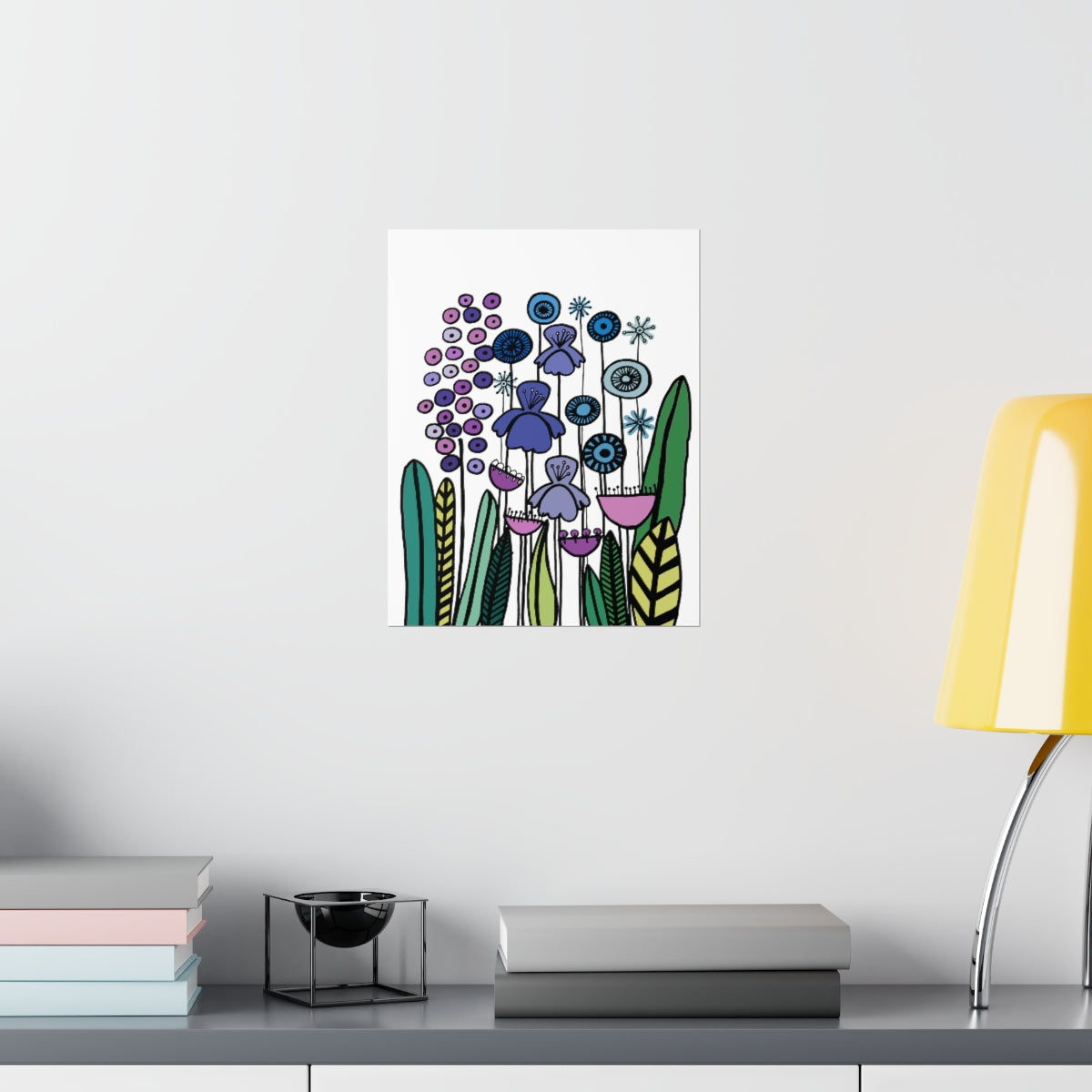 Vintage Periwinkle Flowers 2 Premium Matte vertical posters