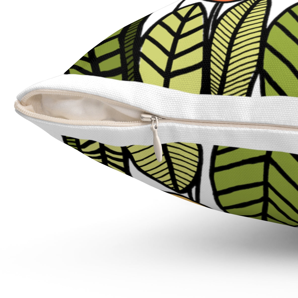 Happy Flower Field Spun Polyester Square Pillow