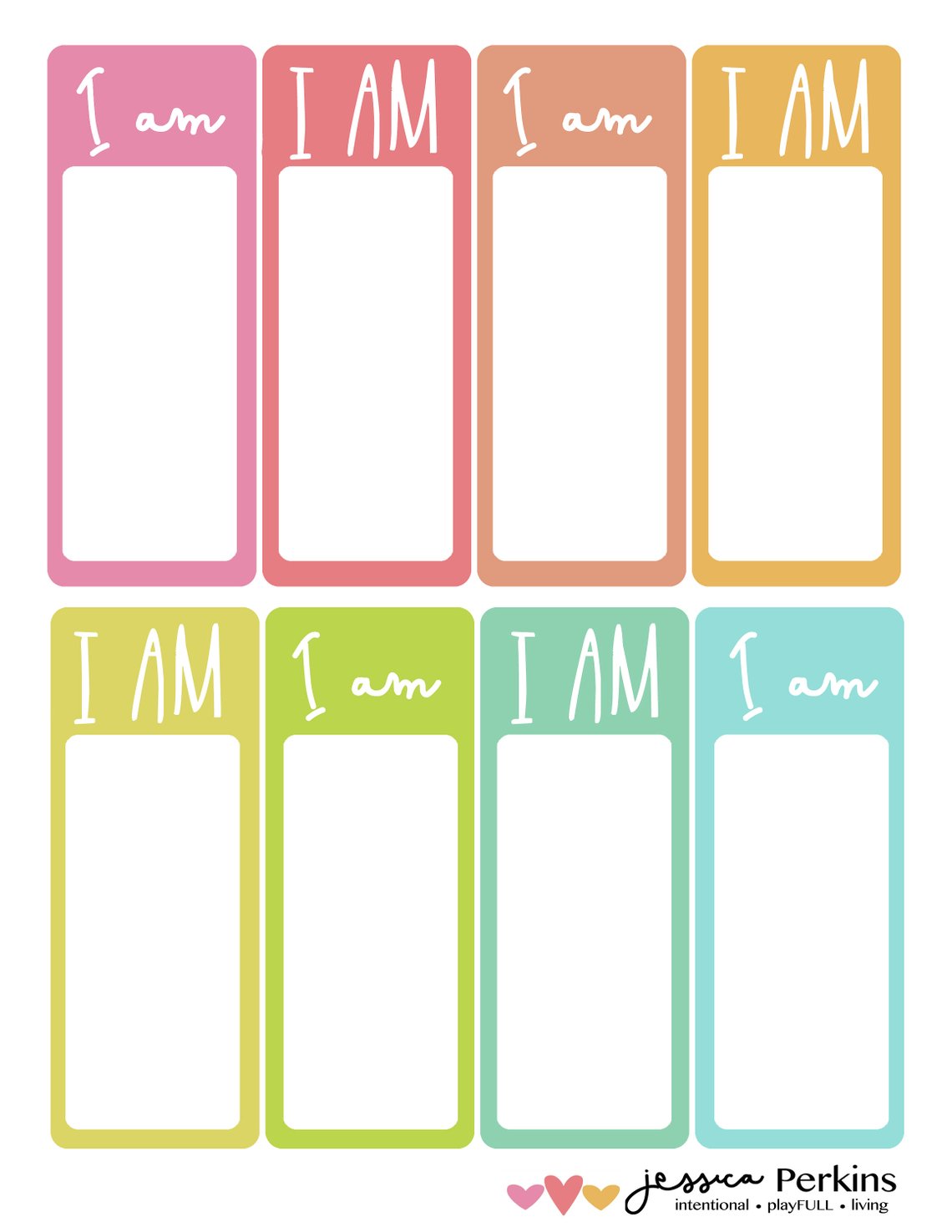 I AM - Blank - Affirmation Notes - Printable - .pdf