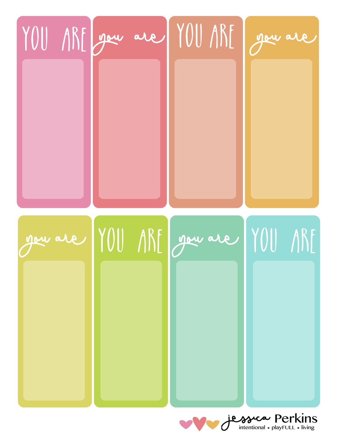 YOU ARE - Blank - Affirmation Notes - Printable - .pdf