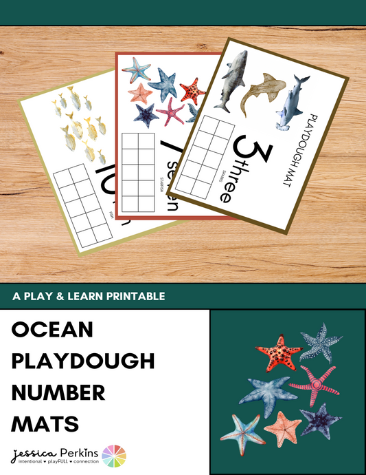 Ocean Playdough Number Mats - Printable/Download