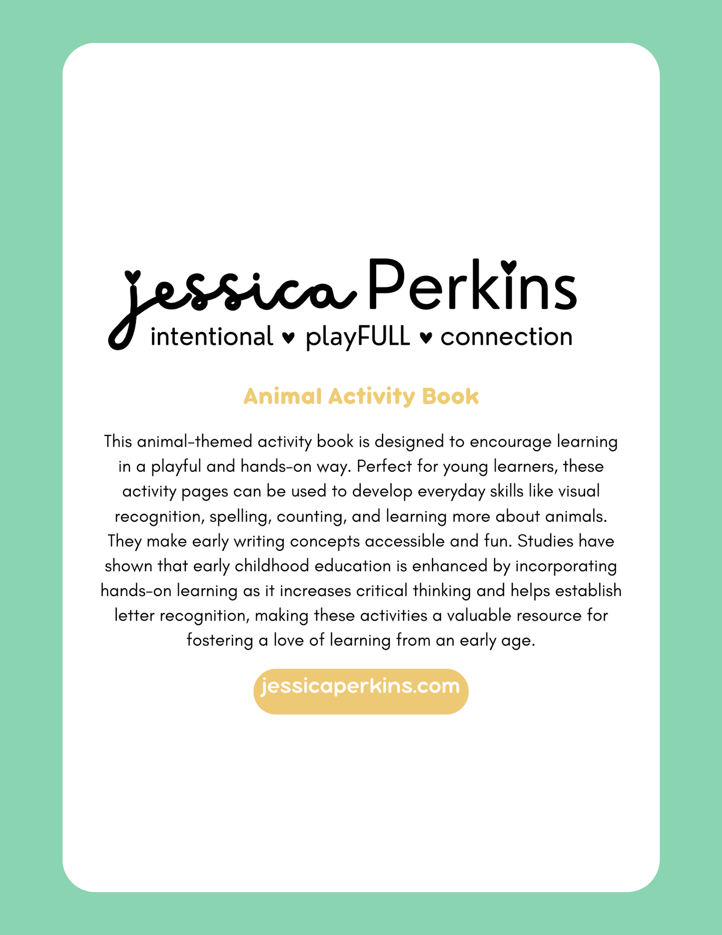 Animal Activity Book - Printable/Download