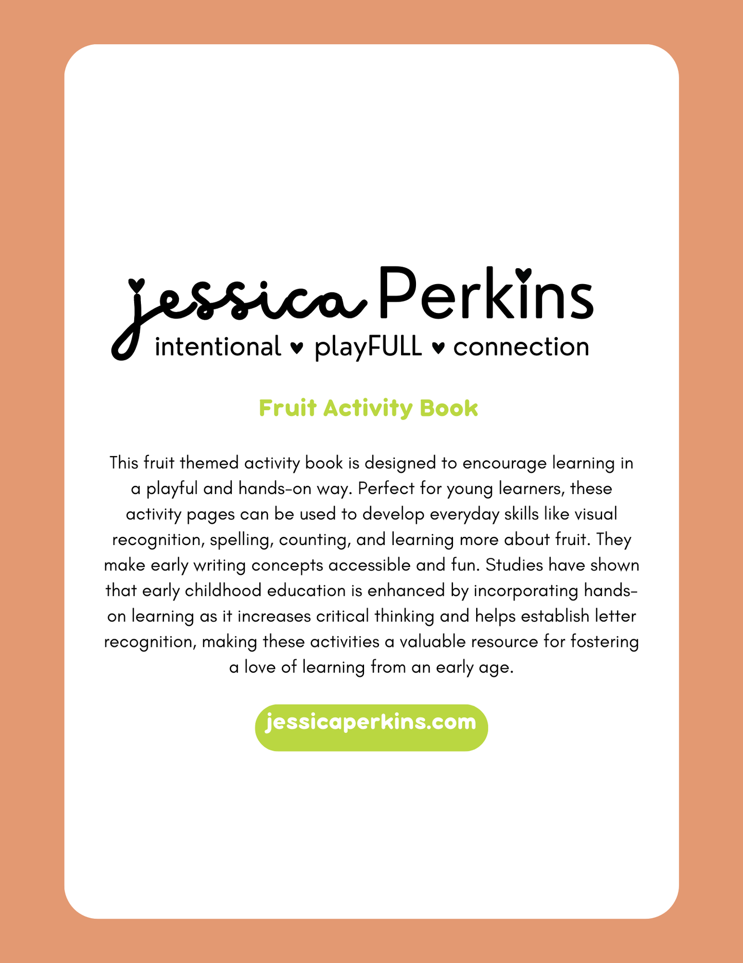 Fruit Activity Book - Printable/Download