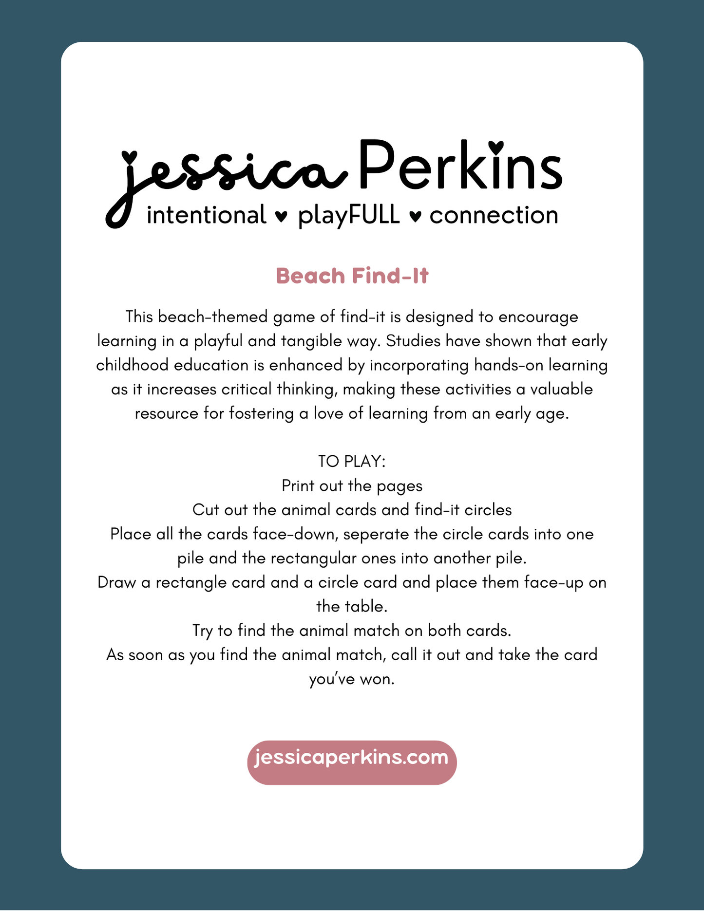 Beach Themed Find-It - Printable/Download