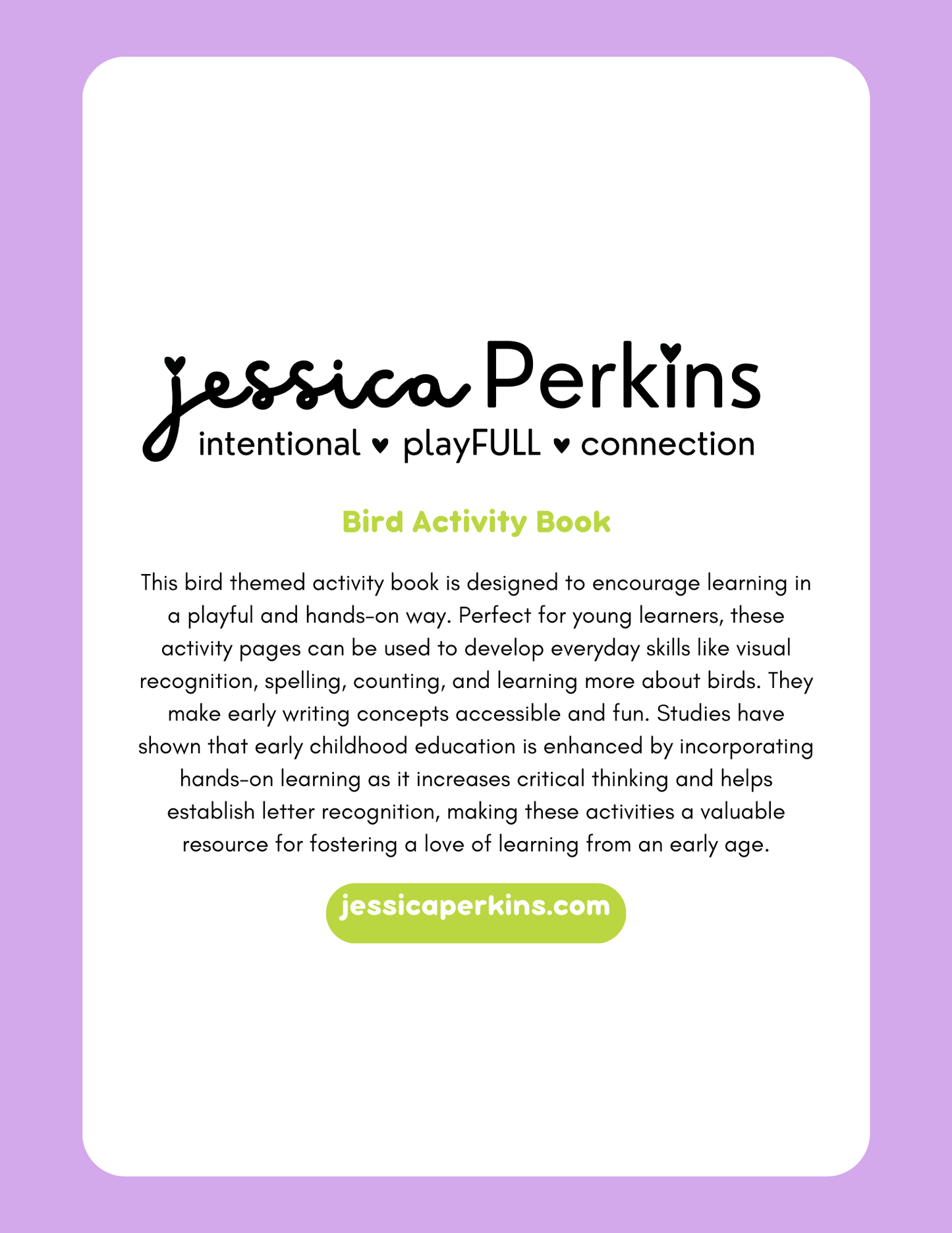 Bird Activity Book - Printable/Download