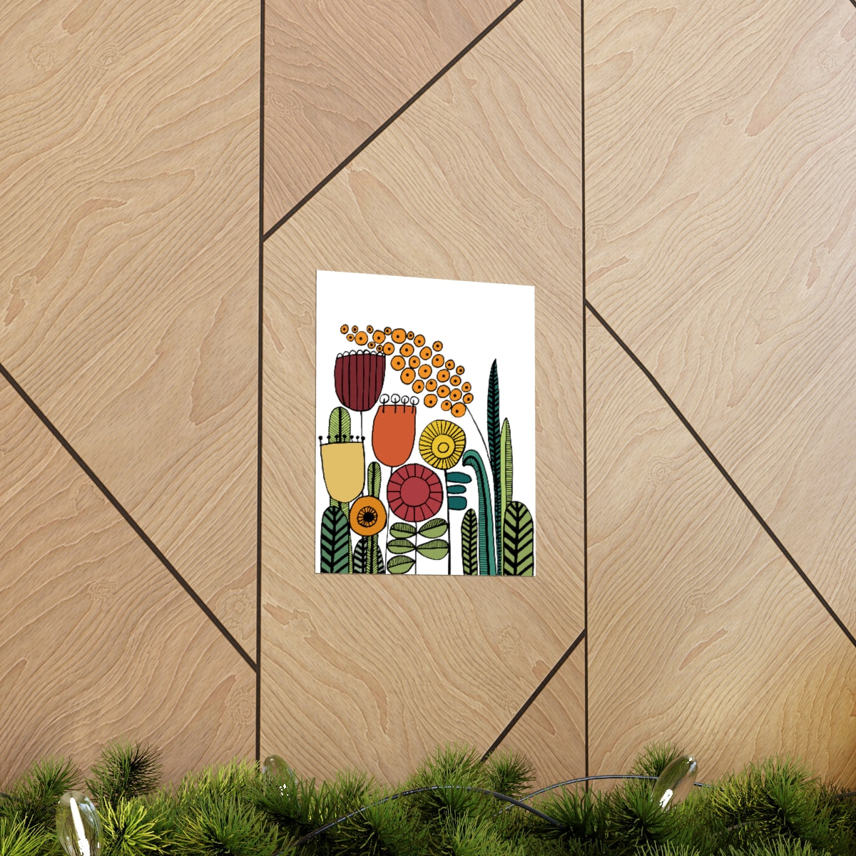 Vintage Flowers Warm Tones Premium Matte vertical posters