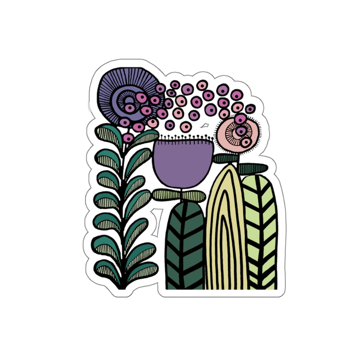 Die-Cut Stickers - Vintage Lavender Flowers