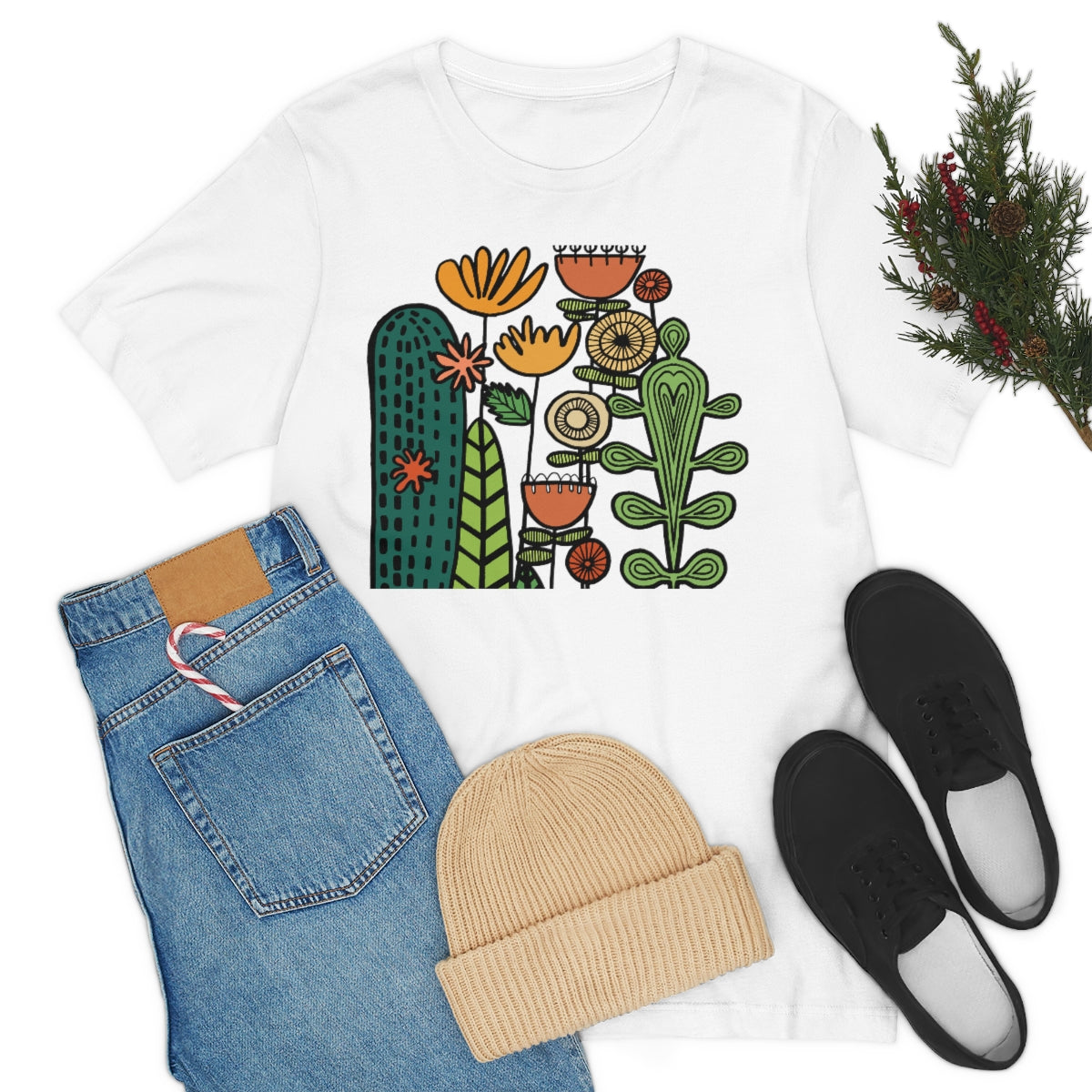 Botanical Flower T-shirt, Warm Desert Floral Tee, Teacher flower shirt, Floral Flower tshirt, wildflower shirt, montessori teach shirt