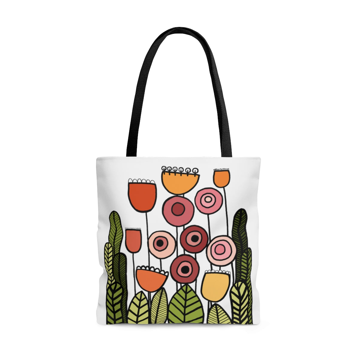 Reusable Graphic Tote Bag - Happy Flower Field