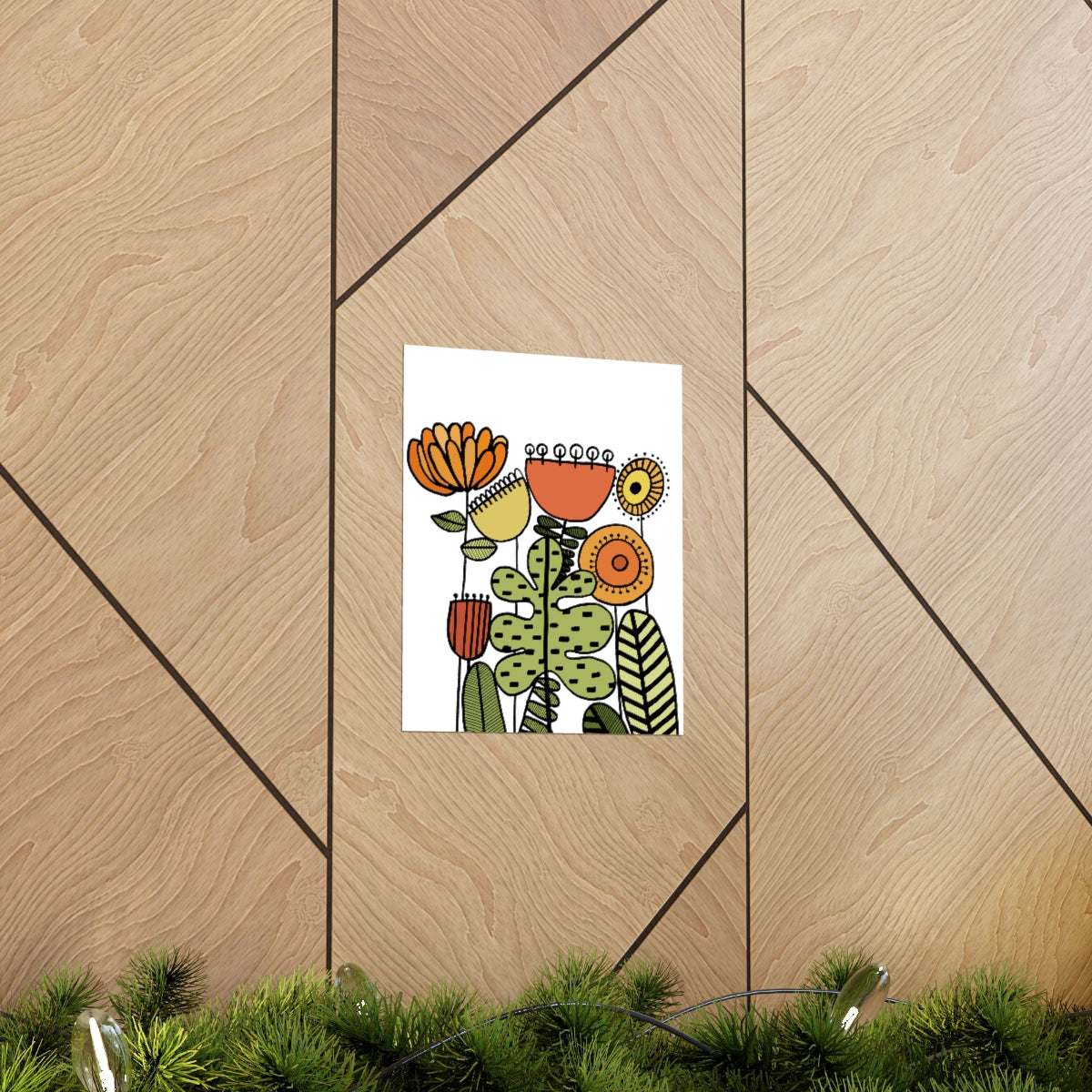 Warm Vintage Flowers Premium Matte vertical posters