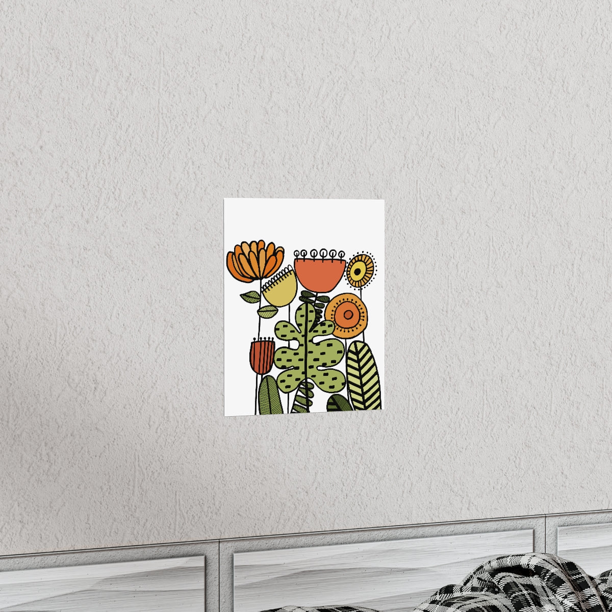 Warm Vintage Flowers Premium Matte vertical posters