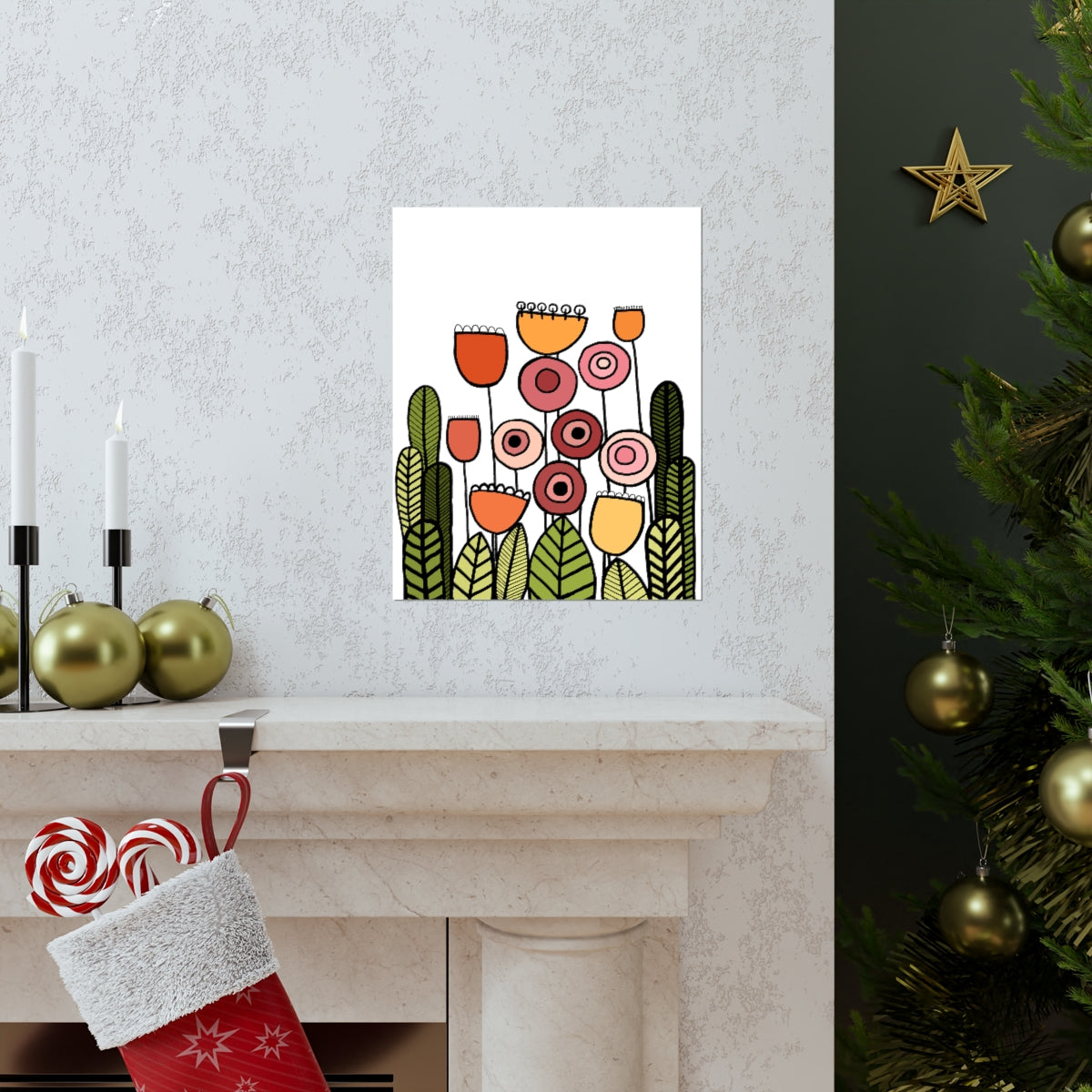 Happy Flower Field Premium Matte vertical posters