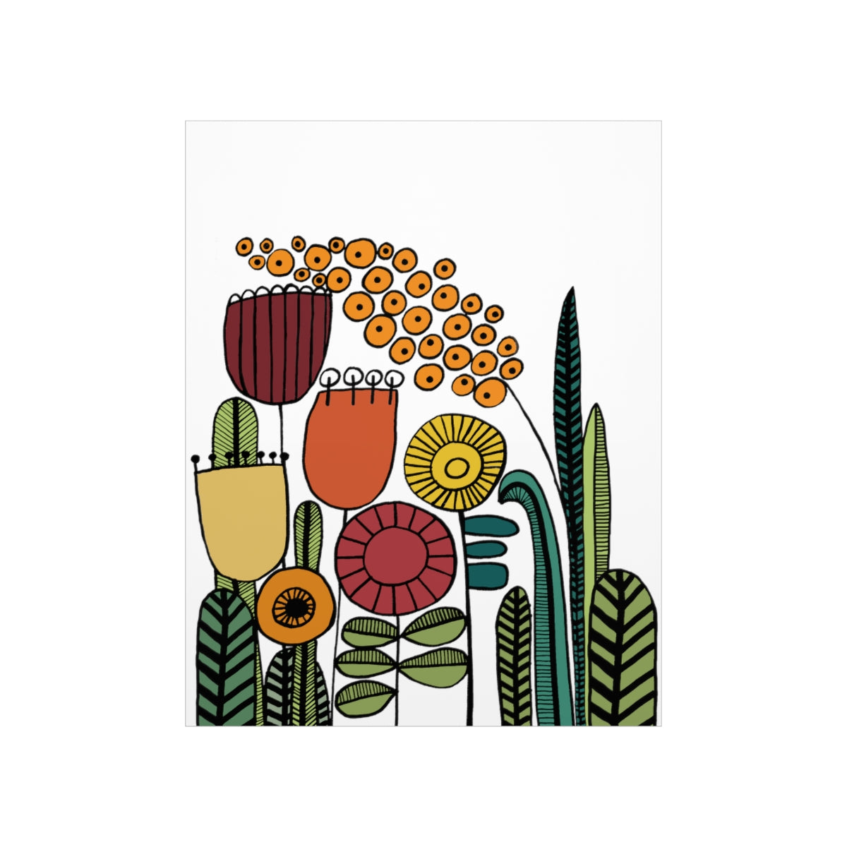 Vintage Flowers Warm Tones Premium Matte vertical posters