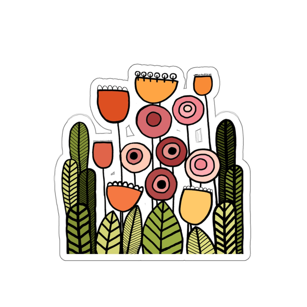 Happy Flower Field Die-Cut Stickers