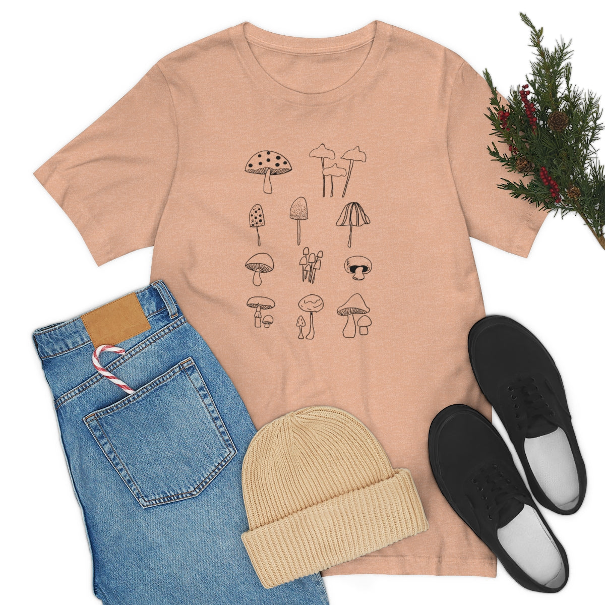 Mushroom T-shirt, Teacher flower shirt, Nature tshirt, wildflower shirt, montessori teach shirt