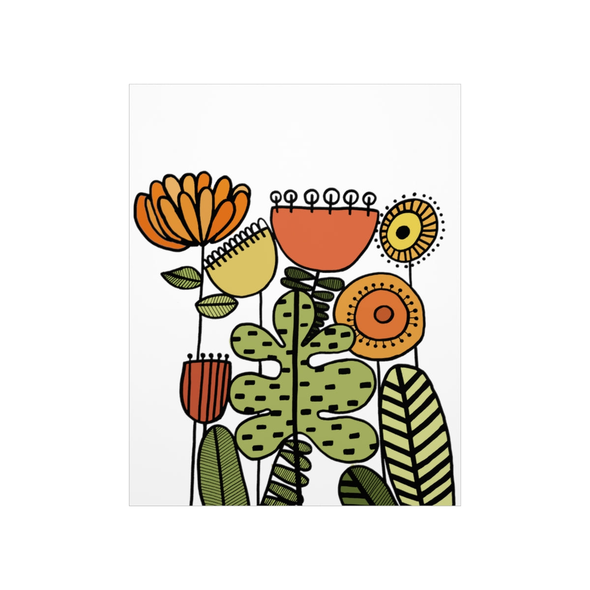 Warm Vintage Flowers Premium Matte vertical posters