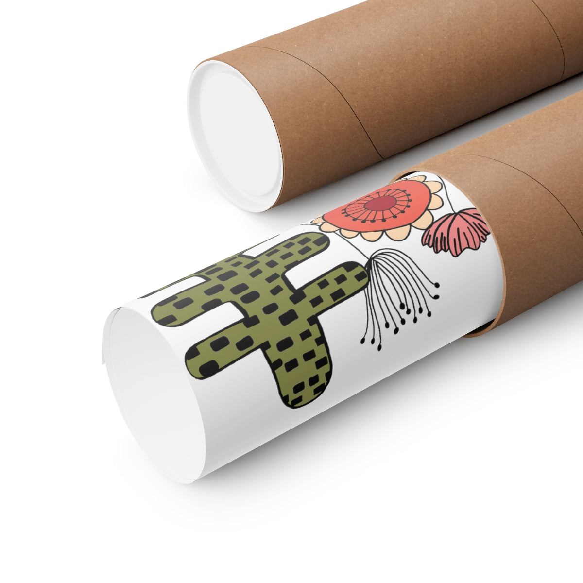 Vintage Flowers Cactus Flowers Premium Matte vertical posters