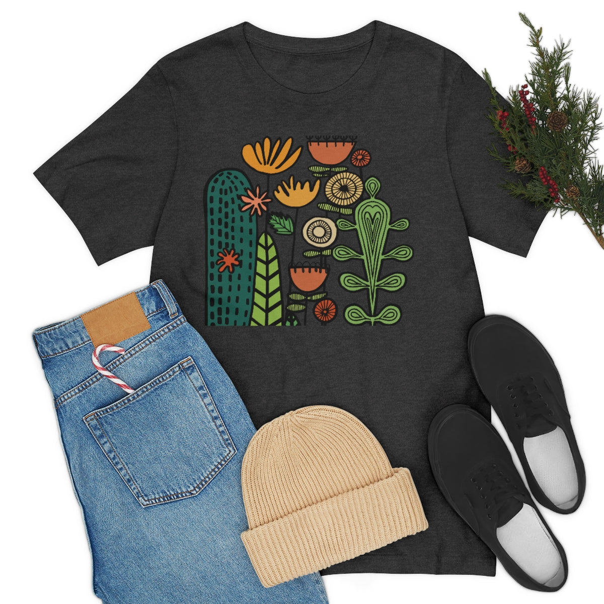 Botanical Flower T-shirt, Warm Desert Floral Tee, Teacher flower shirt, Floral Flower tshirt, wildflower shirt, montessori teach shirt
