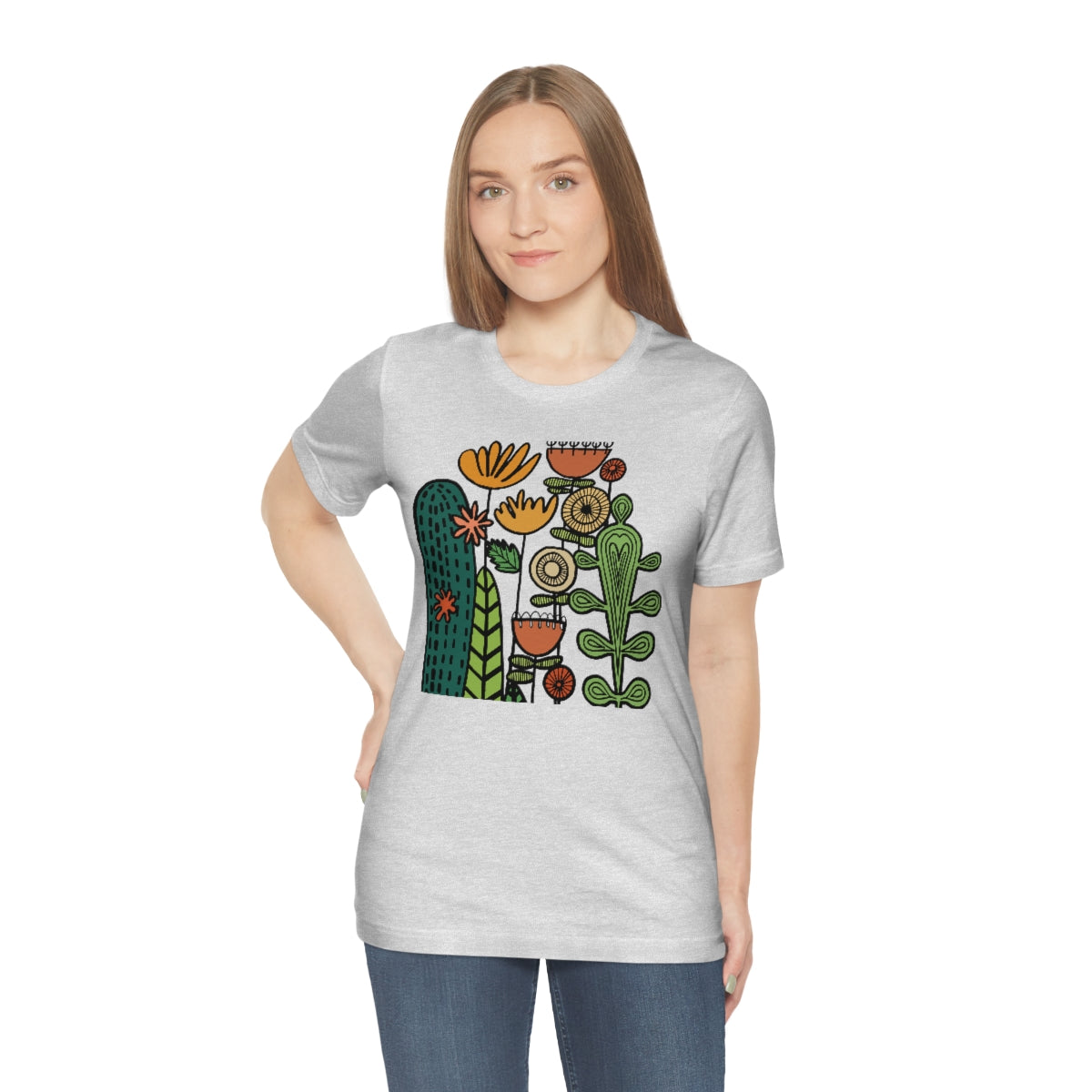 Botanical Flower T-shirt, Warm Desert Floral Tee, Teacher flower shirt, Floral Flower tshirt, wildflower shirt, montessori teach shirt