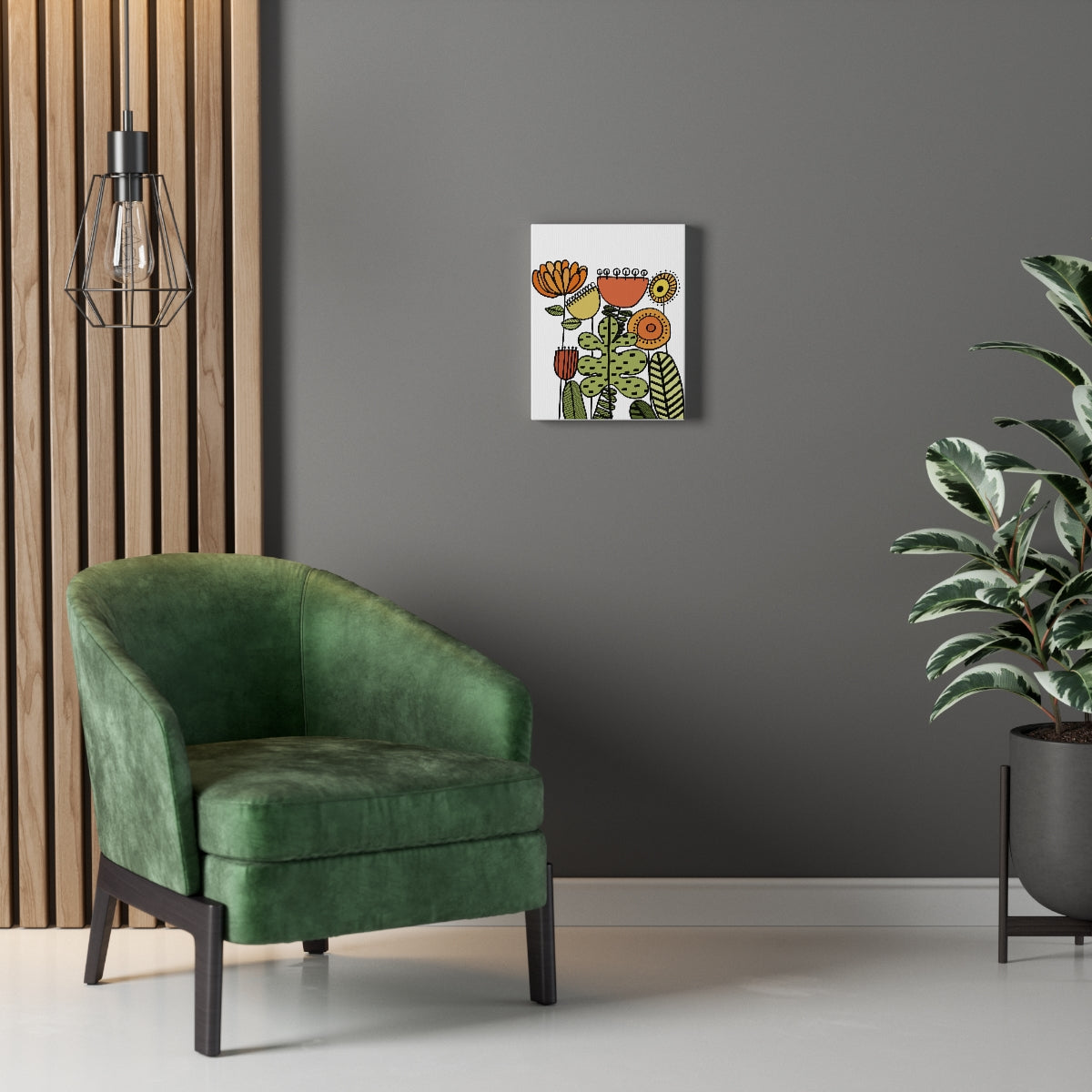 Warm Vintage Flowers Stretched Canvas