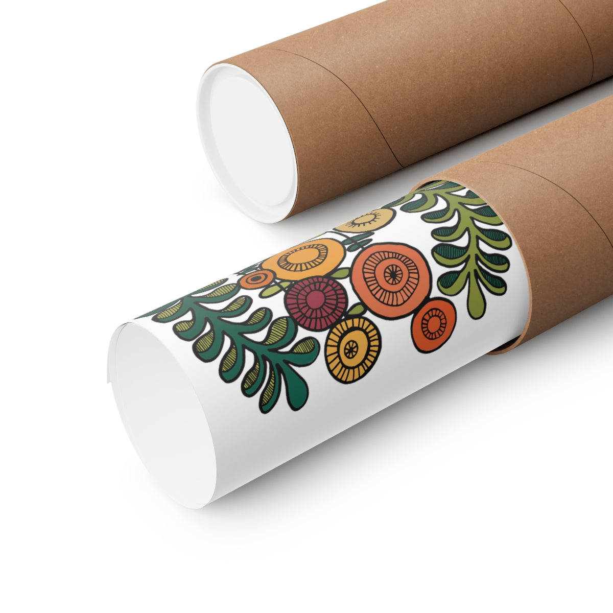 Vintage Flowers and Ferns Premium Matte vertical posters