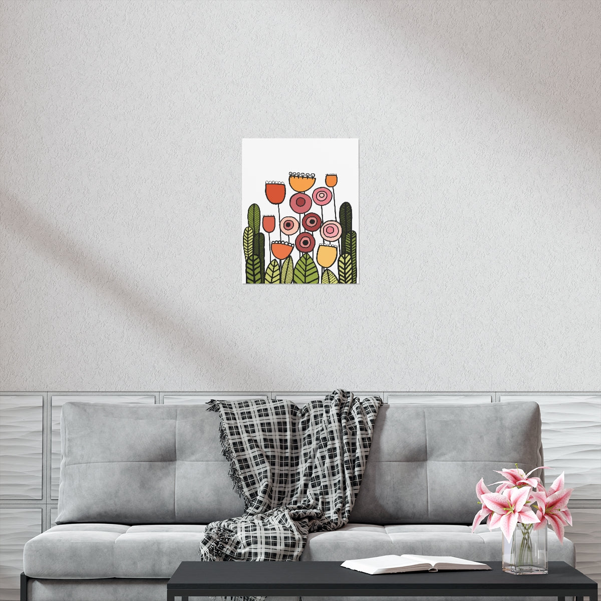 Happy Flower Field Premium Matte vertical posters