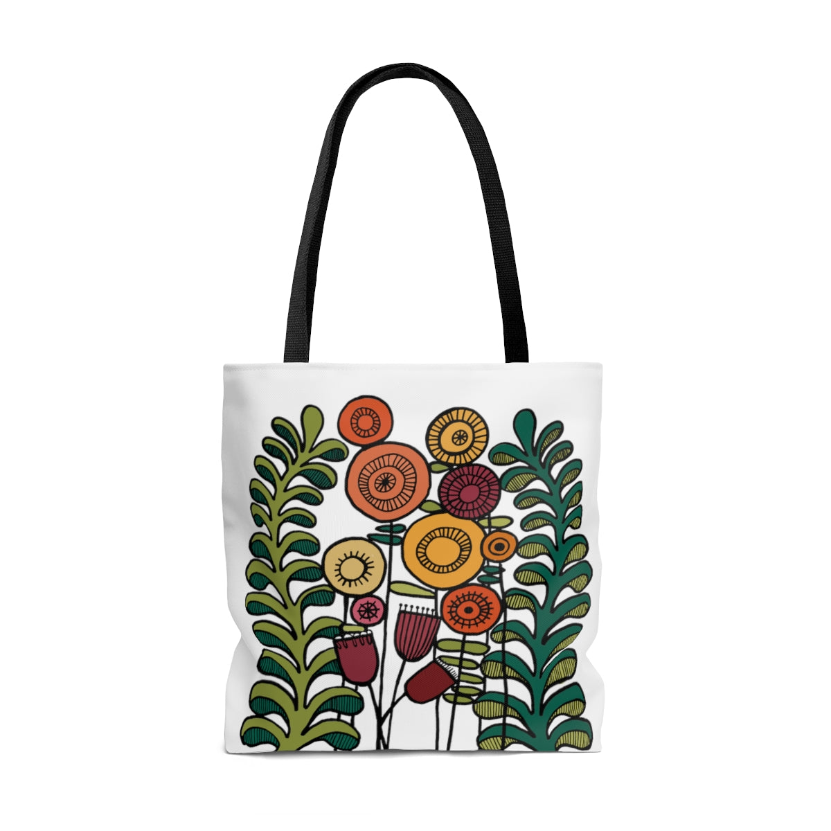 Flowers and Ferns Original Artwork Reusable Graphic Tote Bag