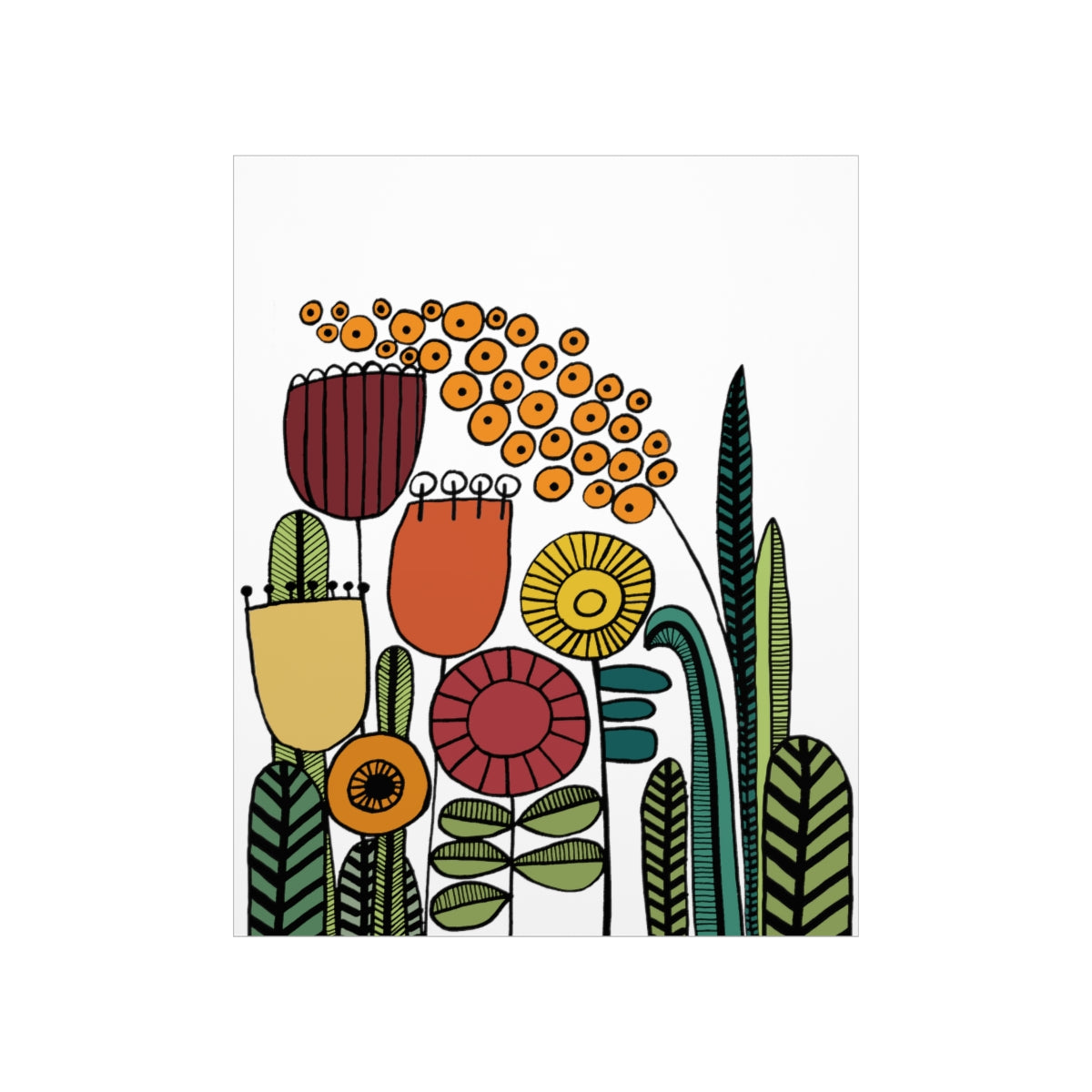 Vintage Flowers Warm Tones Premium Matte vertical posters