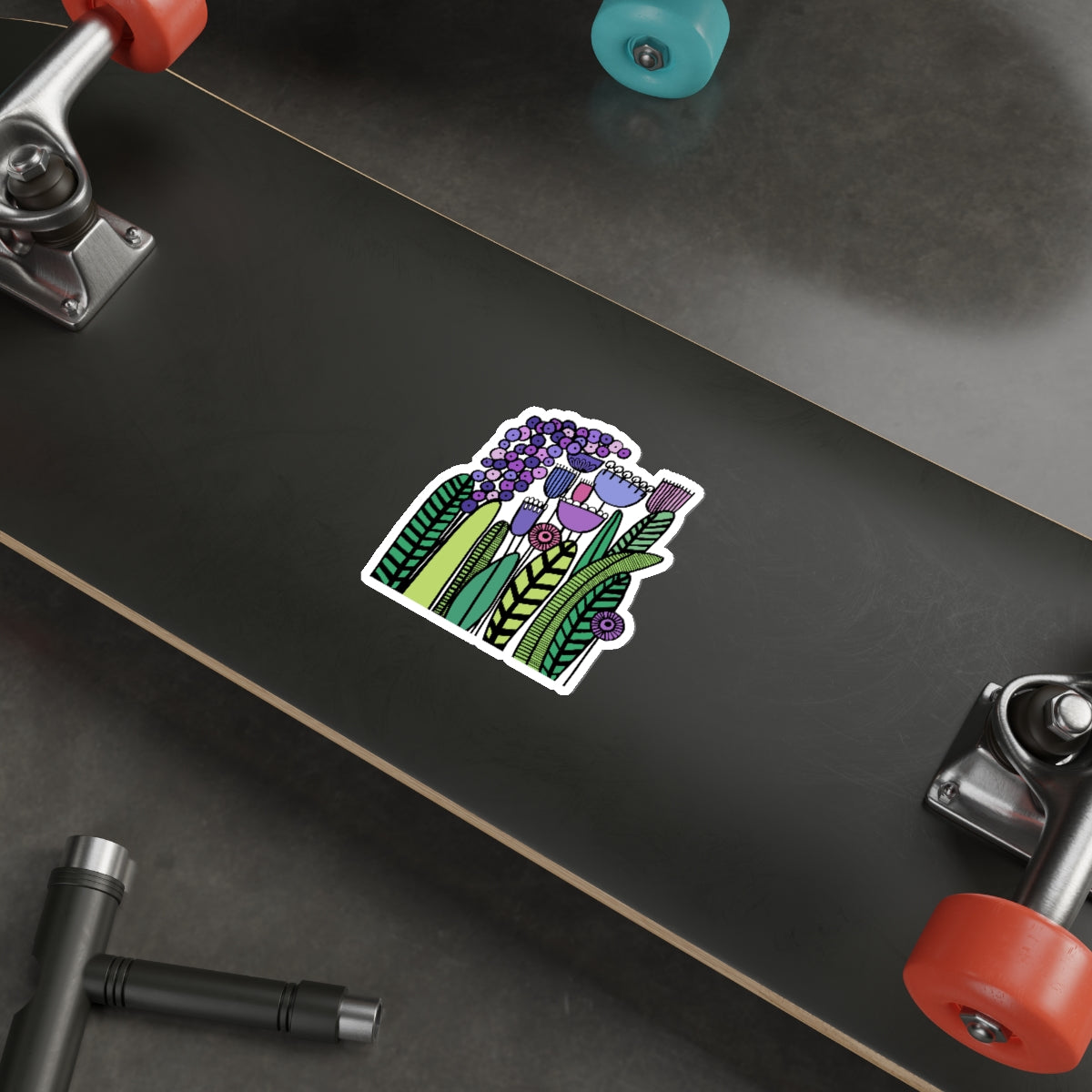 Vintage Purples Flowers Die-Cut Stickers