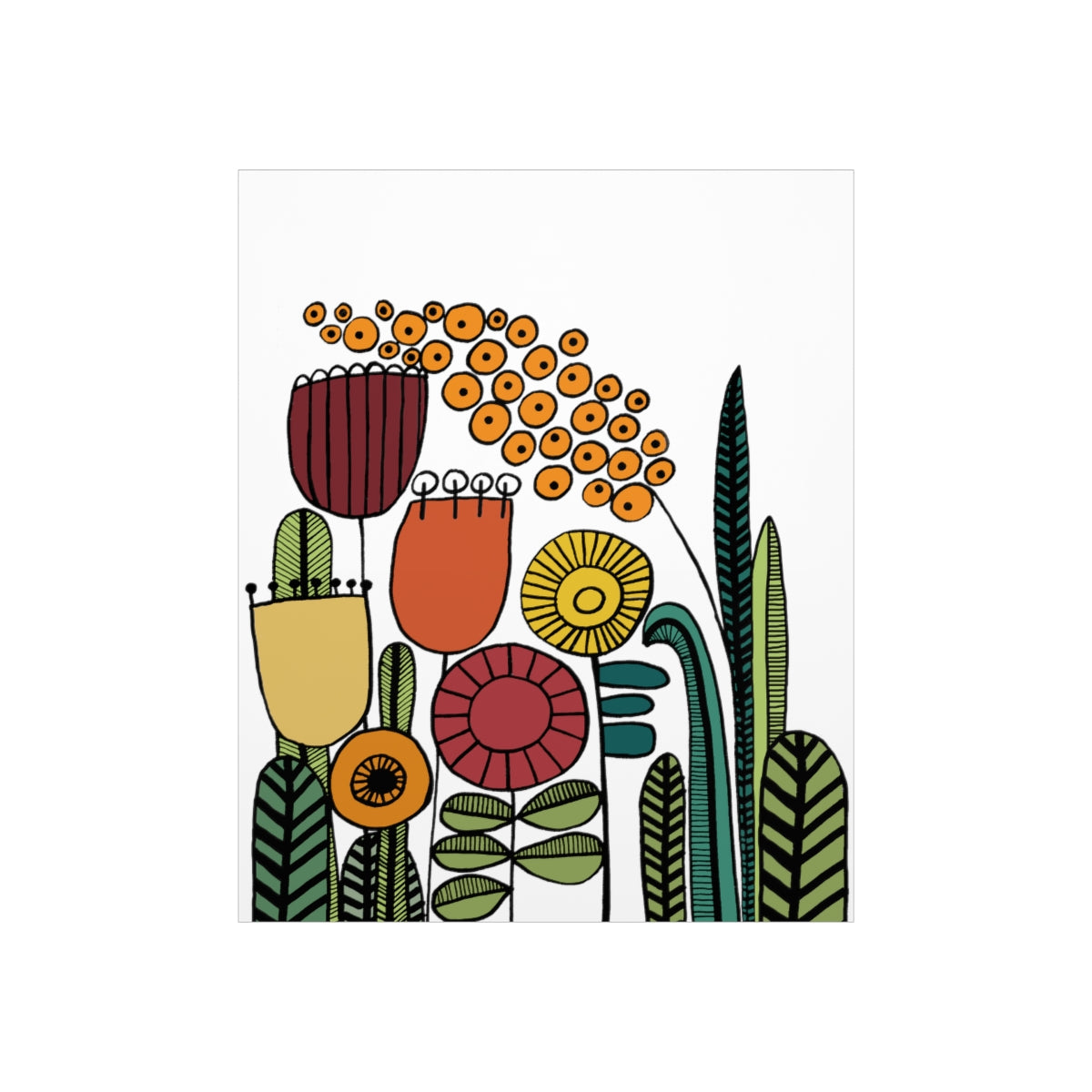 Vintage Flowers Warm Tones Premium Matte vertical posters