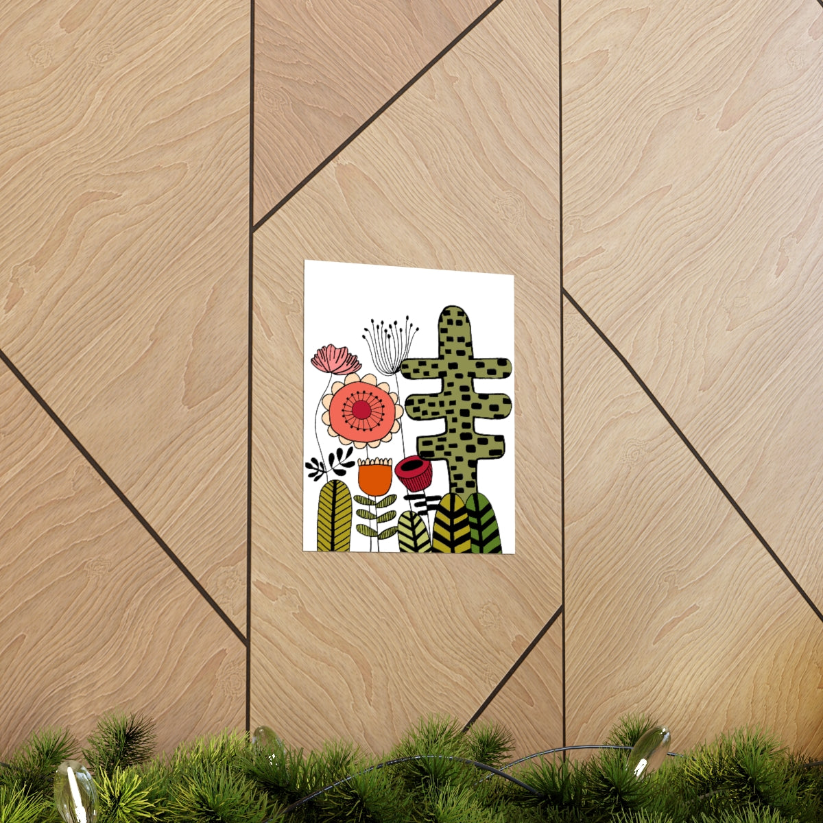 Vintage Flowers Cactus Flowers Premium Matte vertical posters