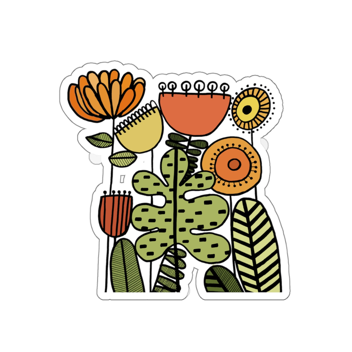 Die-Cut Stickers warm vintage flowers