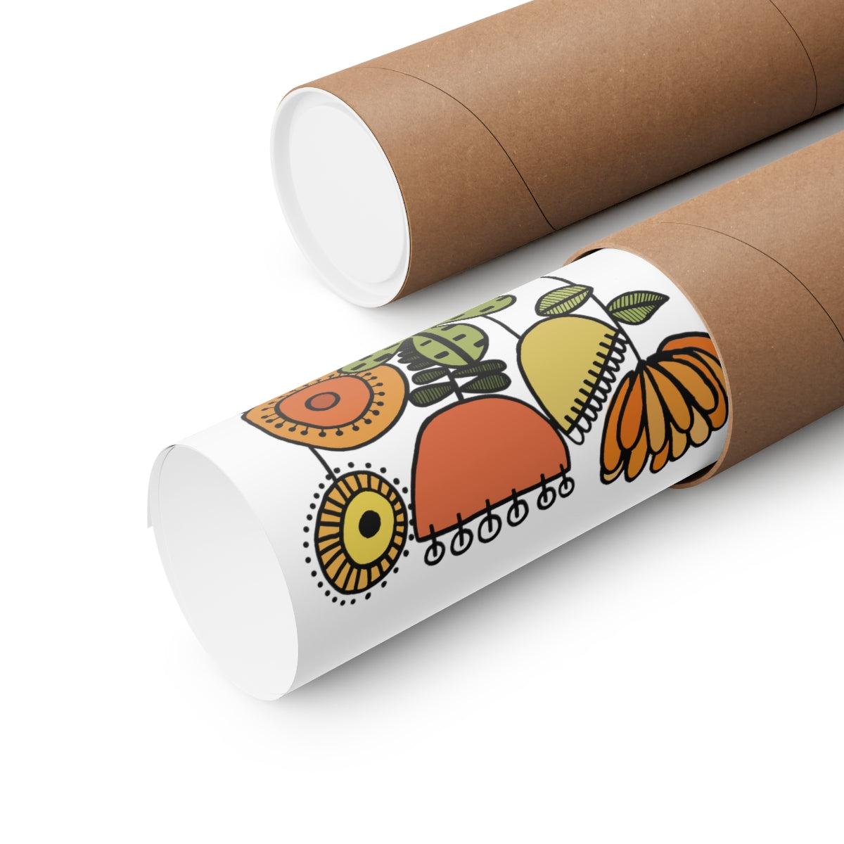 Warm Vintage Flowers Premium Matte vertical posters