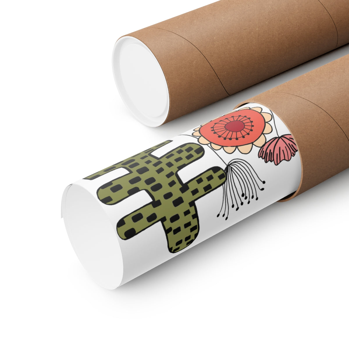 Vintage Flowers Cactus Flowers Premium Matte vertical posters