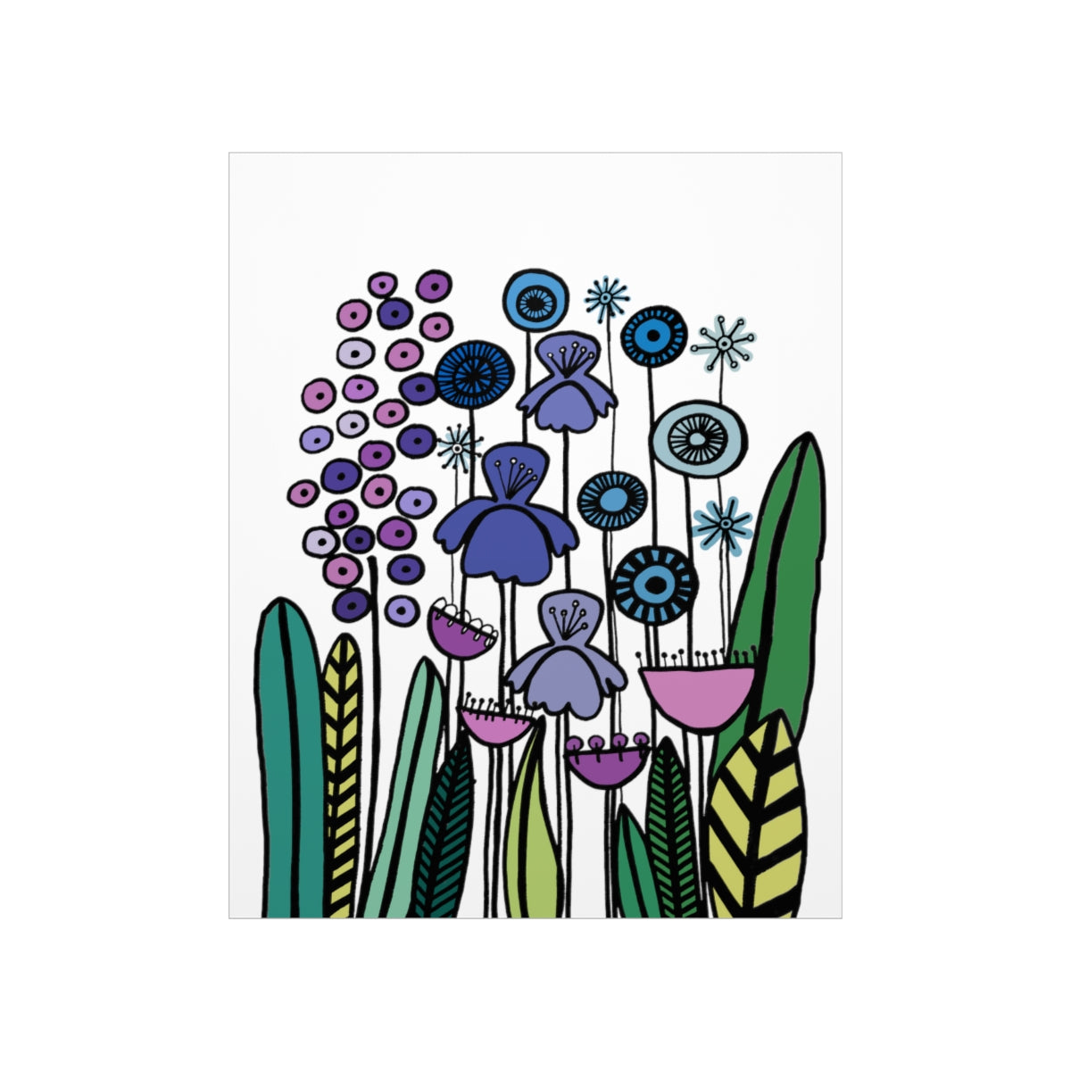Vintage Periwinkle Flowers 2 Premium Matte vertical posters