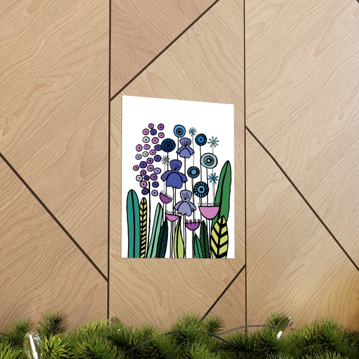 Vintage Periwinkle Flowers 2 Premium Matte vertical posters