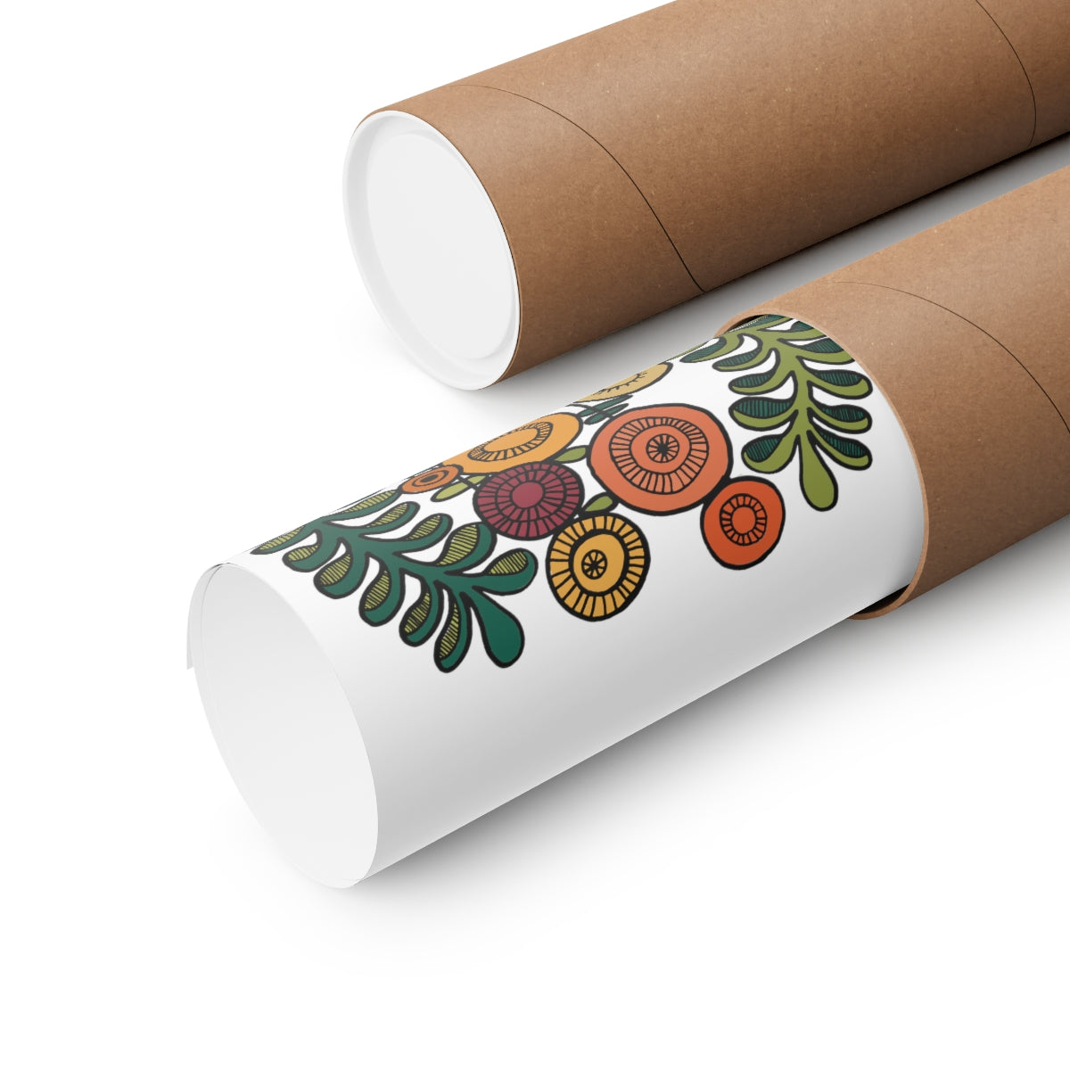 Vintage Flowers and Ferns Premium Matte vertical posters