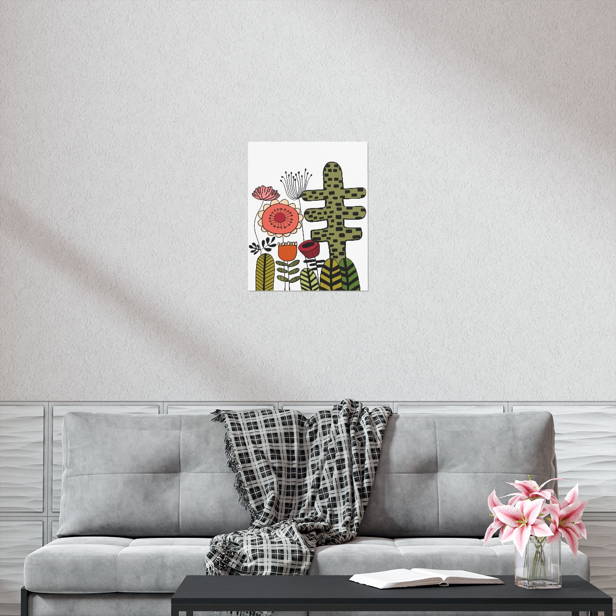 Vintage Flowers Cactus Flowers Premium Matte vertical posters