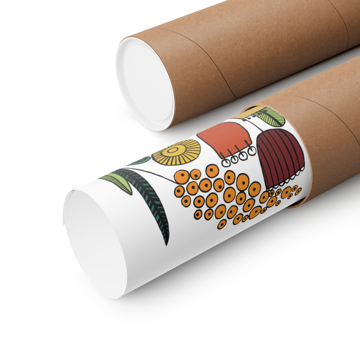 Vintage Flowers Warm Tones Premium Matte vertical posters