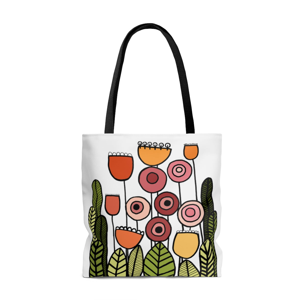 Reusable Graphic Tote Bag - Happy Flower Field