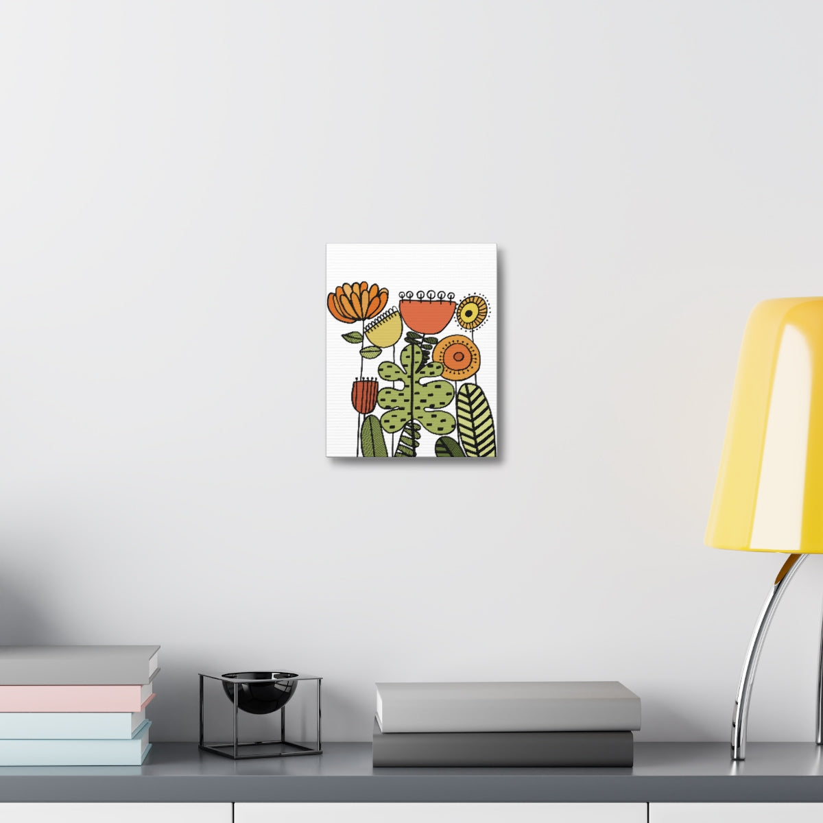 Warm Vintage Flowers Stretched Canvas