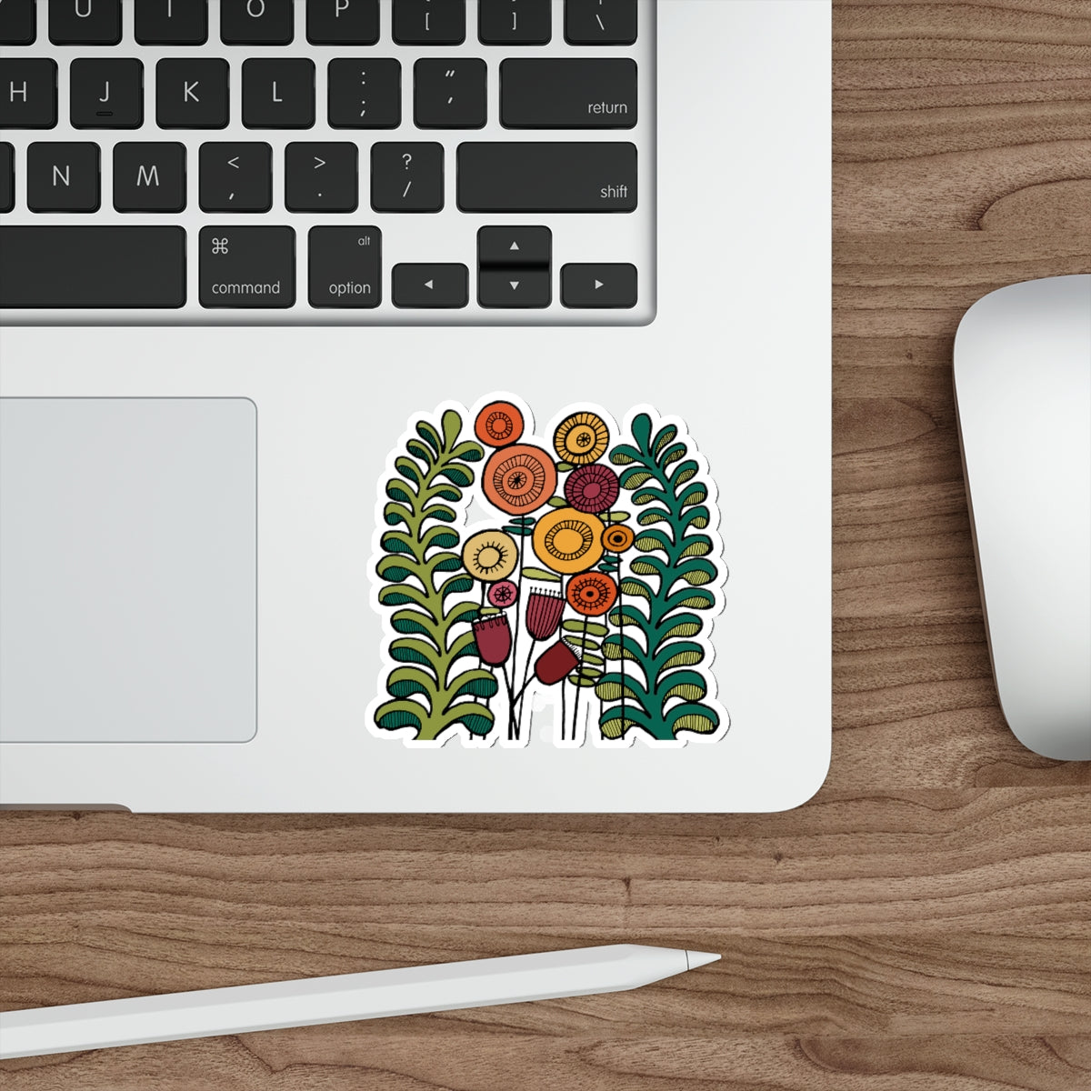 Vintage Flowers and Ferns Die-Cut Stickers