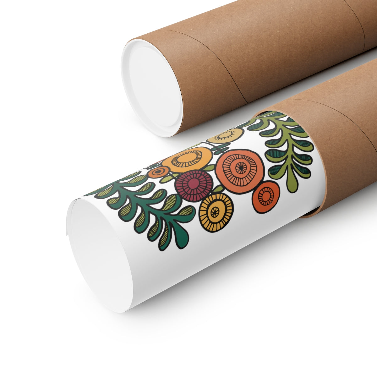 Vintage Flowers and Ferns Premium Matte vertical posters