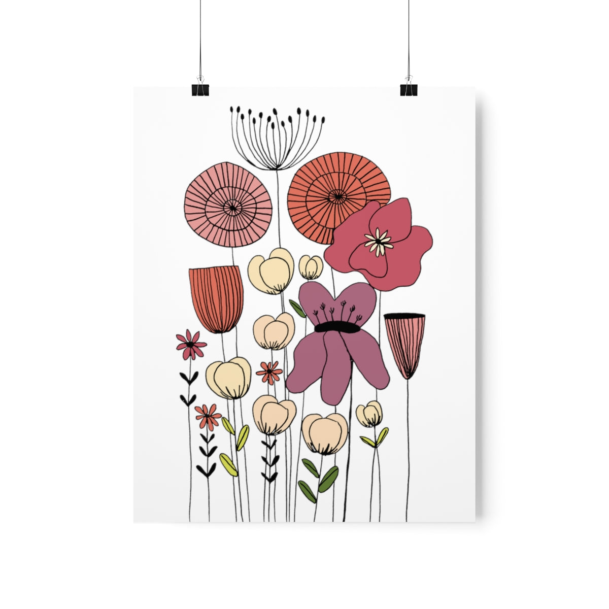 Vintage Wildflowers Premium Matte vertical posters