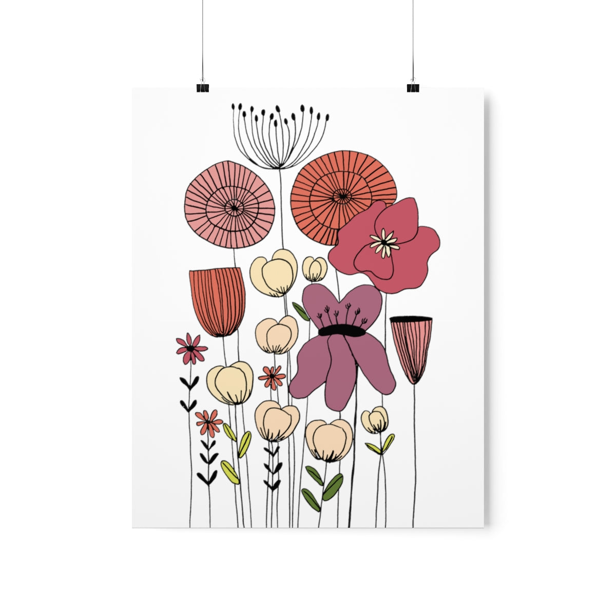 Vintage Wildflowers Premium Matte vertical posters